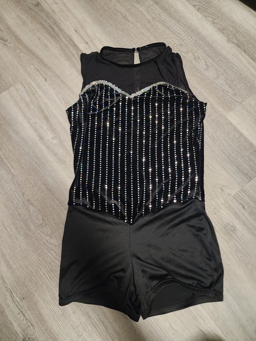 Black Sparkle Dance Romper